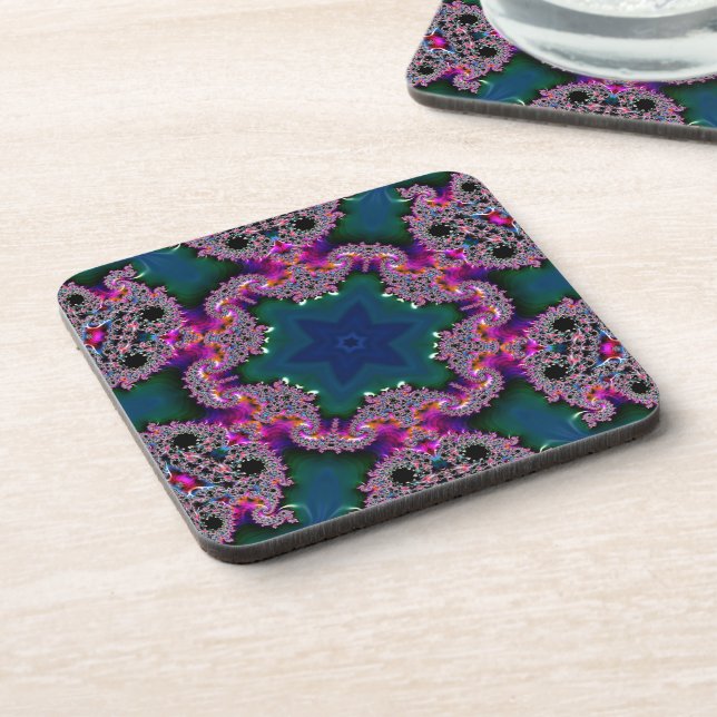 Posavasos Fractal Radiance Plastic Coaster (Lado Izquierdo)