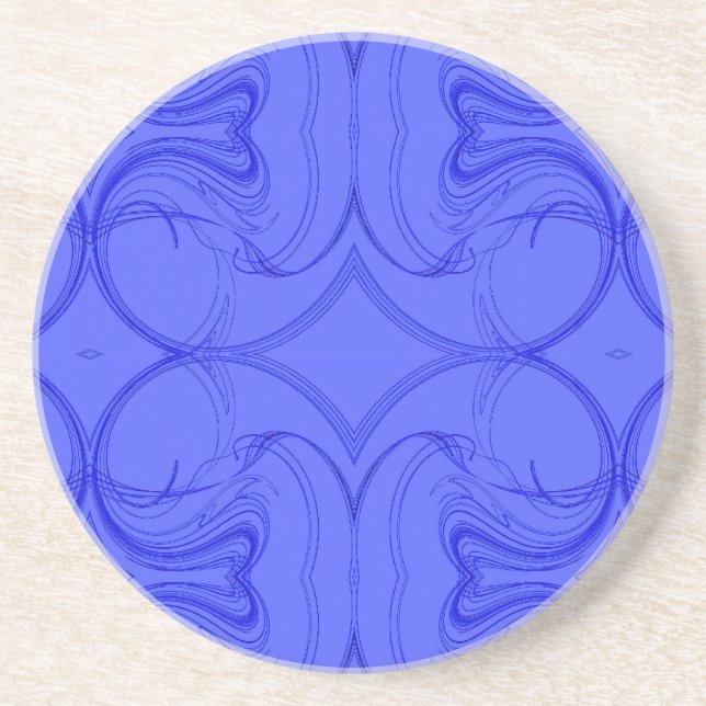 Posavasos Fractal Series-13: Blue Coaster 1 de colores (Frente)