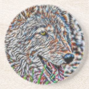 Posavasos Fractal Wolf