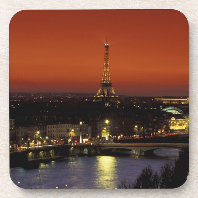 Posavasos Francia, Paris Sunset view of Eiffel Tower y (Frente)