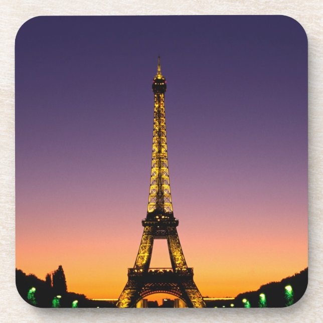 Posavasos Francia, París, Torre Eiffel al atardecer. (Frente)