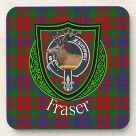 Posavasos Fraser Scottish Clan Tartan & Crest