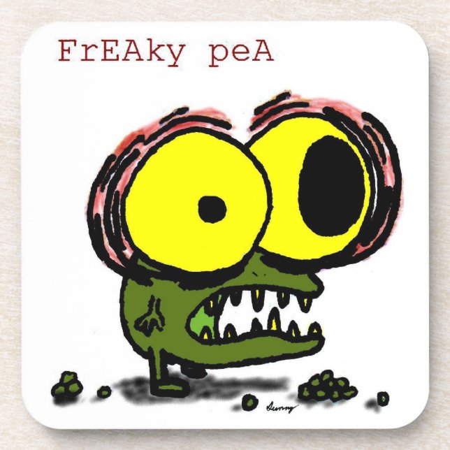 Posavasos Freaky Pea Coasters - Conjunto de 6 (Frente)