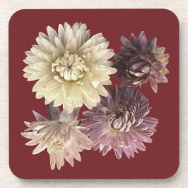 Posavasos fresa rosa suave de bonito sobre conjunto rojo osc