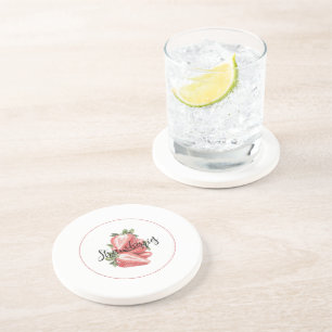 Posavasos Fresas Rojas Blancas Fruta