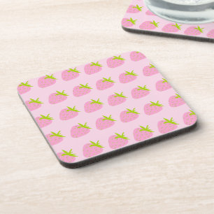 Posavasos Fresas rosadas patrón lindo