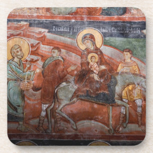 Posavasos Frescos de la Iglesia Serbia del siglo XIV,