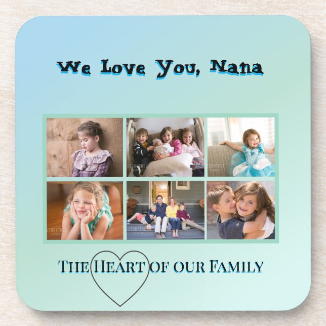 Posavasos Fresh Aqua 6-Photo Nana Keepsake (Frente)