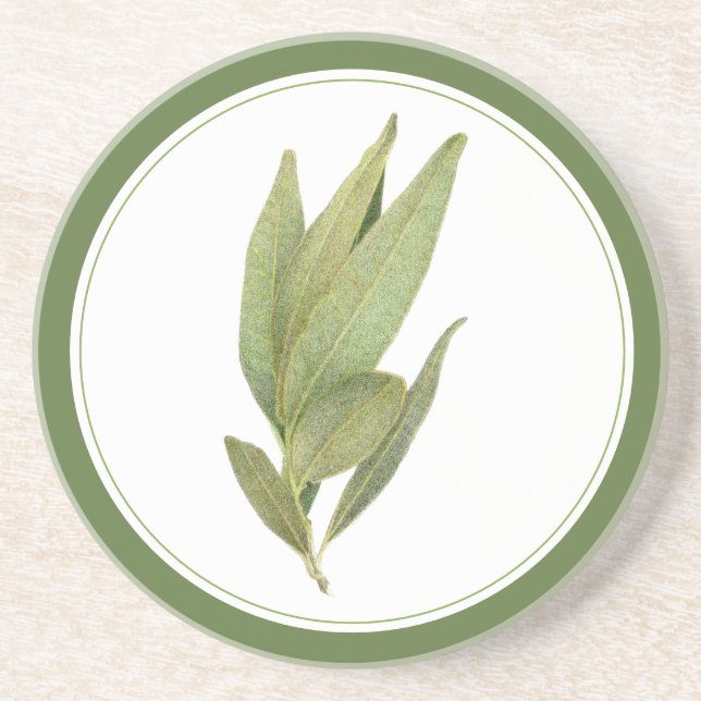 Posavasos FRESH BAY DEJA A Sandstone Coaster (-texto) Green (Frente)