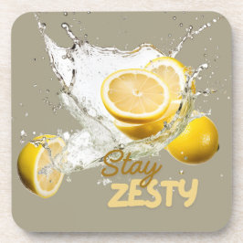Posavasos Fresh Citrus Coaster Set- Lemon Design