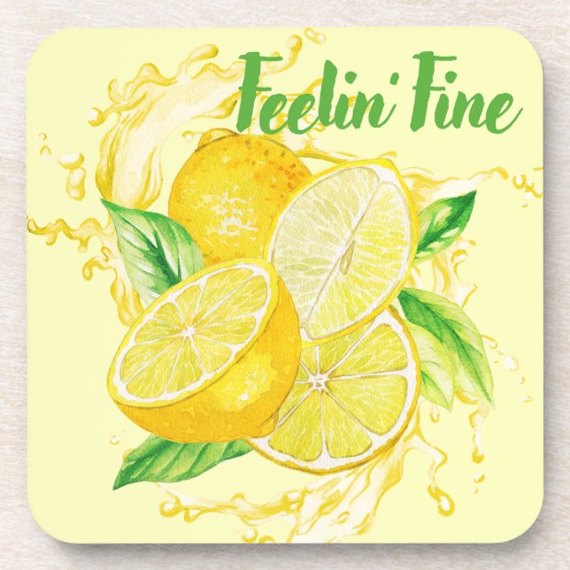 Posavasos Fresh Citrus Coaster Set- Lemon Design (Frente)