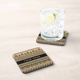 Posavasos Fret griego, llave mixta de meandro, marrón, tu no