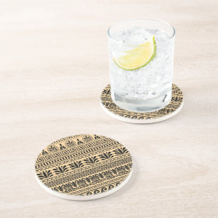 Posavasos Fret griego, patrón mediterráneo, marrón