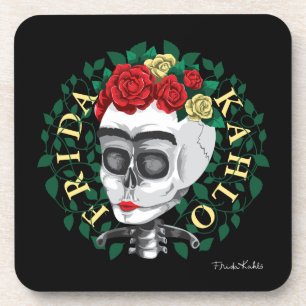 Posavasos Frida Kahlo   Calavera con corona Rosa