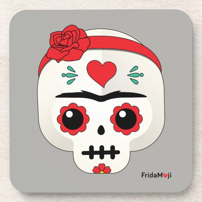 Posavasos Frida Kahlo | Frida Moji - Calavera azucarera (Frente)