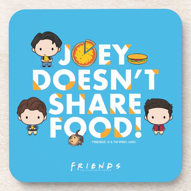 Posavasos FRIENDS™ | Joey No Comparte Comida Chibi (Frente)