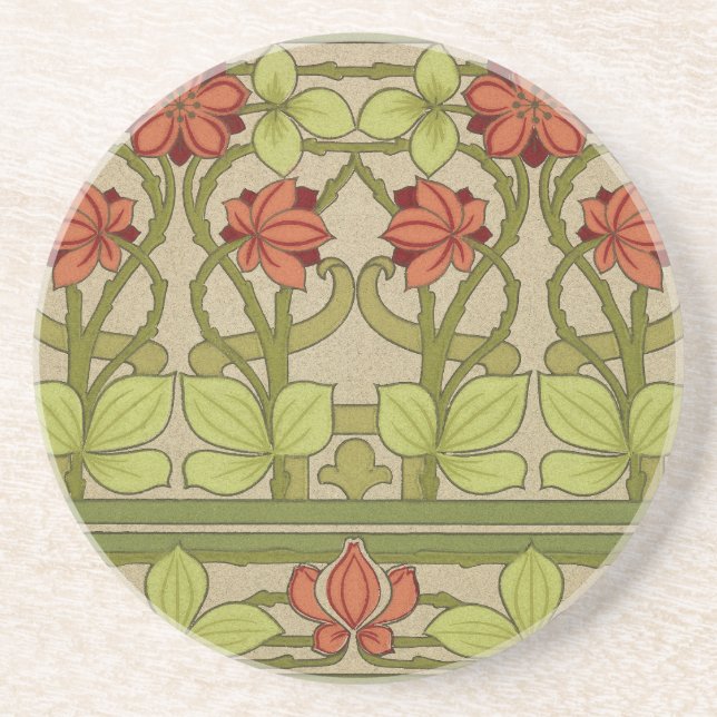 Posavasos Frieze Border Art Nouveau Floral (Frente)