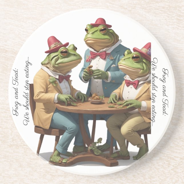 Posavasos Frog and Toad: Deberíamos dejar de comer... (Frente)