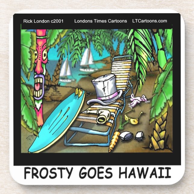 Posavasos Frosty Va a Hawaii Divertida Navidad (Frente)