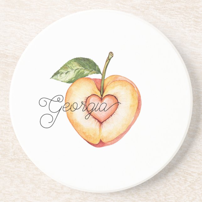 Posavasos Fruta de corazón de melocotón de Georgia (Frente)