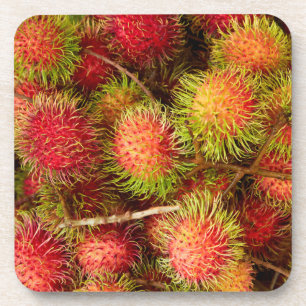 Posavasos Fruta de rambután en el mercado de Can Duoc