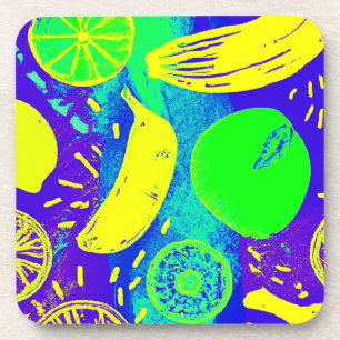 Posavasos Frutas expresivas Neon Color Pattern Art