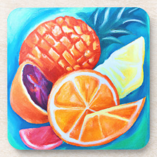 Posavasos Frutas Tropicales de Neón Colorido