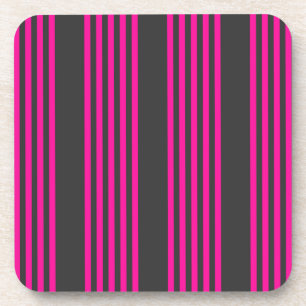 Posavasos Fuchsia and charcoal five stripes pattern