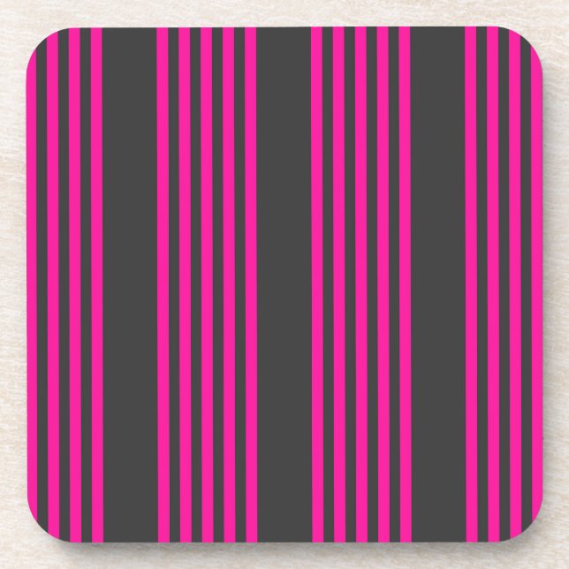 Posavasos Fuchsia and charcoal five stripes pattern (Frente)