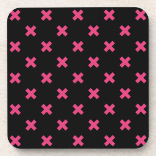 Posavasos Fuchsia cruza puntos en negro