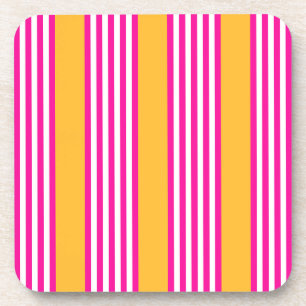 Posavasos Fuchsia y amarillo cinco rayas
