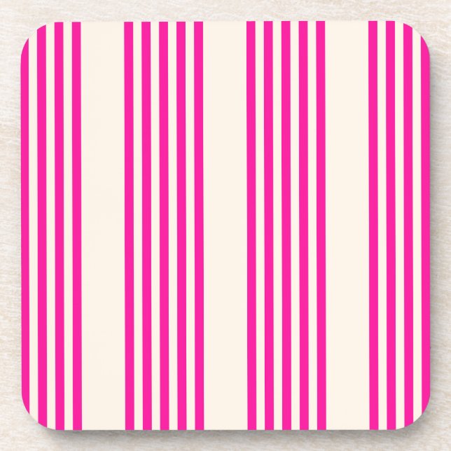 Posavasos Fuchsia y beige cinco rayas (Frente)