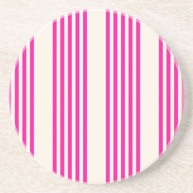 Posavasos Fuchsia y beige cinco rayas (Frente)