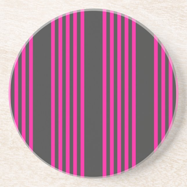 Posavasos Fuchsia y carbón vegetal de cinco rayas (Frente)