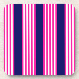 Posavasos Fuchsia y cinco rayas blancas con azul