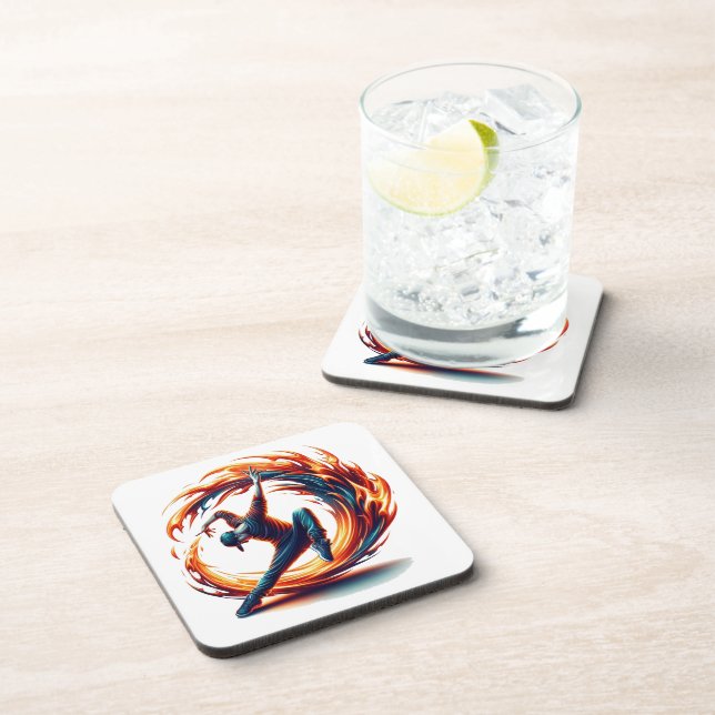 Posavasos Fuego callejero de ruptura con energía urbana (Lado Derecho)