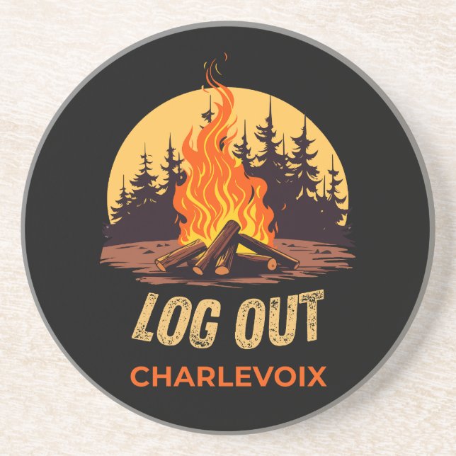Posavasos Fuego de campamento Charlevoix Michigan (Frente)