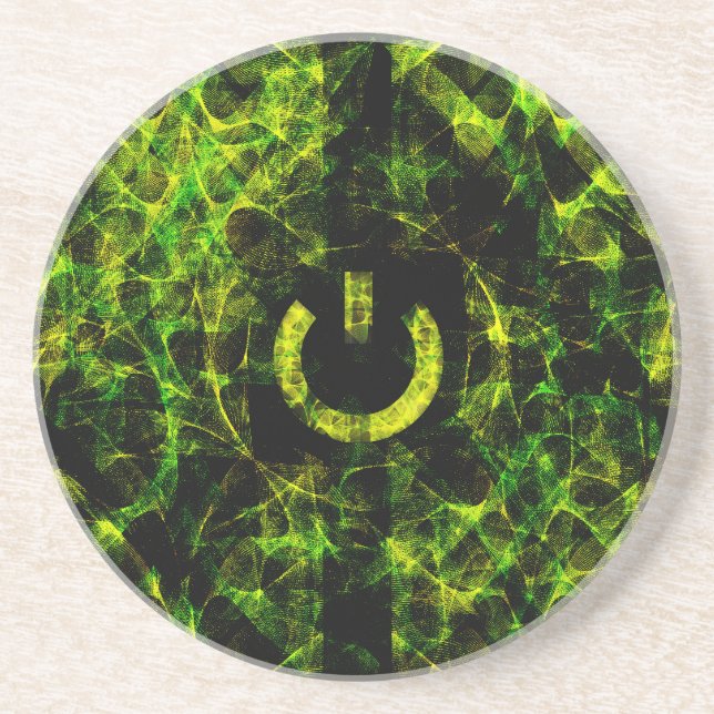Posavasos Fuego de neón verde (Frente)