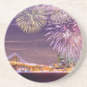 Posavasos Fuegos artificiales del Año Nuevo de San Francisco