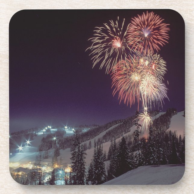 Posavasos Fuegos artificiales en el centro turístico de (Frente)