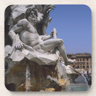 Posavasos Fuente de los Cuatro Ríos, Piazza Navona, Roma,