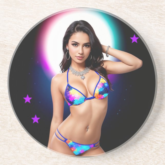 Posavasos Fuera de este modelo de traje de baño mundial (Frente)