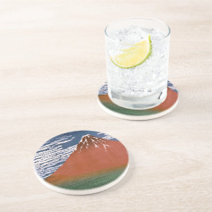 Posavasos Fuji Rojo, El Volcán Aka Fujiyama Katsushika Hokus