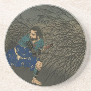 Posavasos Fujiwara no Yasumasa toca flauta por luna 3:3