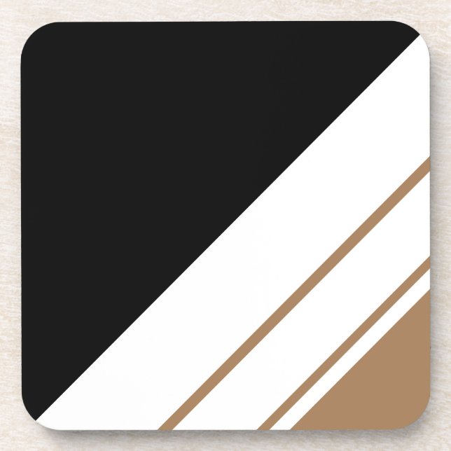 Posavasos Fun Bold Sporty Black Brown Carreras Blancas (Frente)