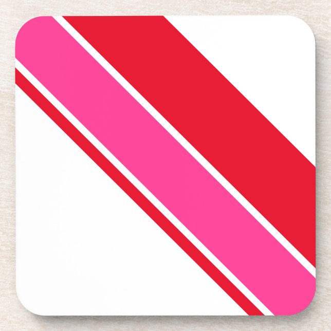 Posavasos Fun Bright Rojo Negrita Negrita Tiras De Carreras  (Frente)