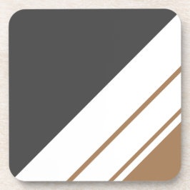 Posavasos Fun Dark Gray Mocha Brown Rayas de Carreras Blanca