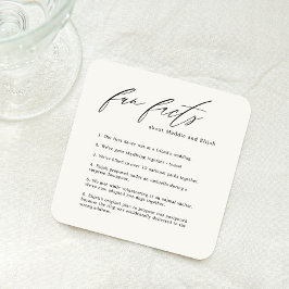 Posavasos Fun Facts Boda de la montaña rusa con caligrafía