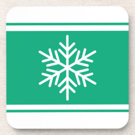 Posavasos Fun Festividad Snowflake Green Blue White Stripes