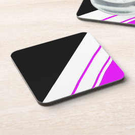 Posavasos Fun Sporty Black Bright Pink Carreras Blanca Rayas